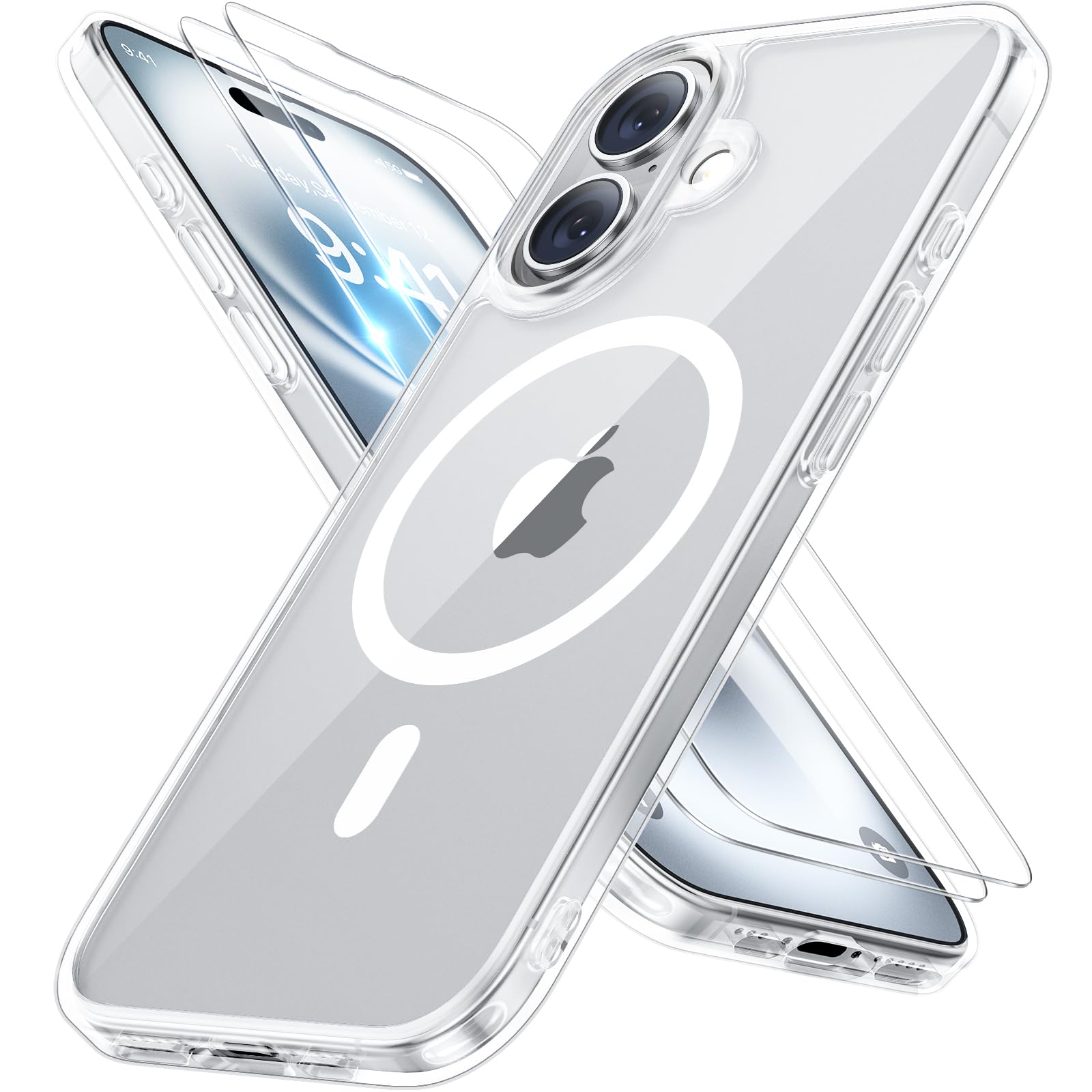 Miracase Magnetisch für iPhone All Series Hülle mit Magsafe [TOP Militärschutz & Magnetkraft] Stoßfest Kratzfest mit Samtiger Haptik Extrem Langlebig Handyhülle für iPhone
