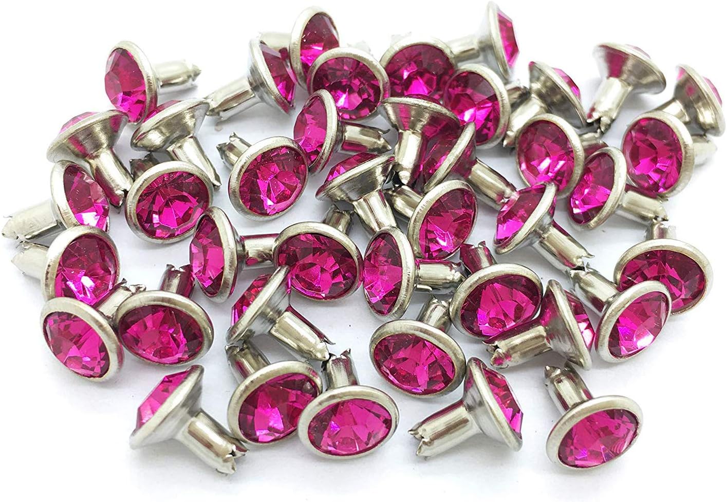 WedDecor Plum Crystal Rivets, Diamante Acrylic Rhinestone Studs with Pins for Clothing Decoration DIY Leathercrafts - Image 3