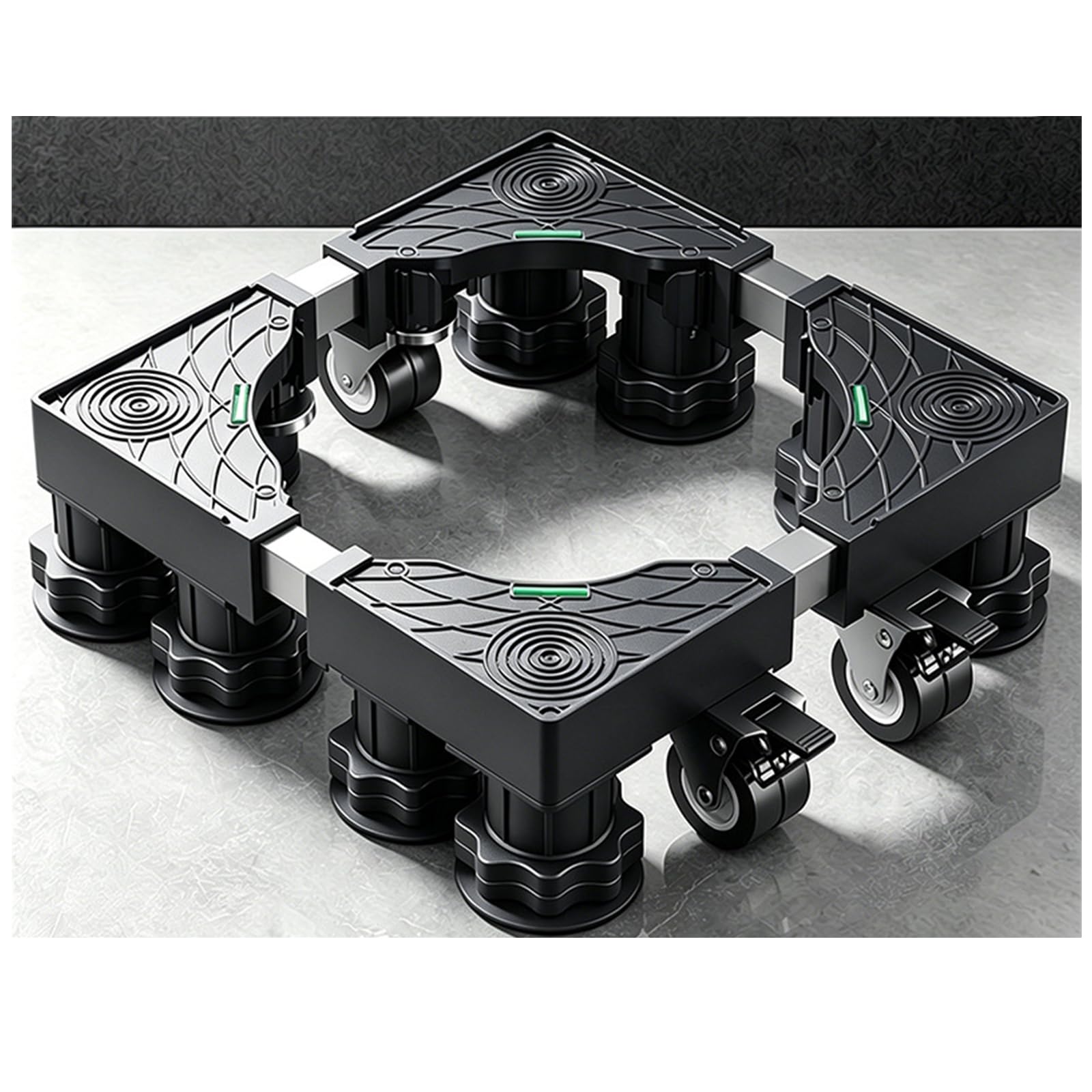 Piedini Antivibrazione Lavatrice Sovrapposizione Lavatrice Asciugatrice Scaffale Lavatrice Regolabile Rialzo Lavatrice da Terra Supporto Lavatrice 8 Legs 8 Wheels