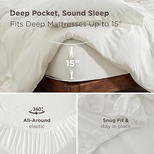 Vista 138 de Bedsure - Juego de funda de edredón de tamaño matrimonial, ropa de cama suave con doble cepillado, 1 funda de edredón (80 x 90 pulgadas) y 2 fundas