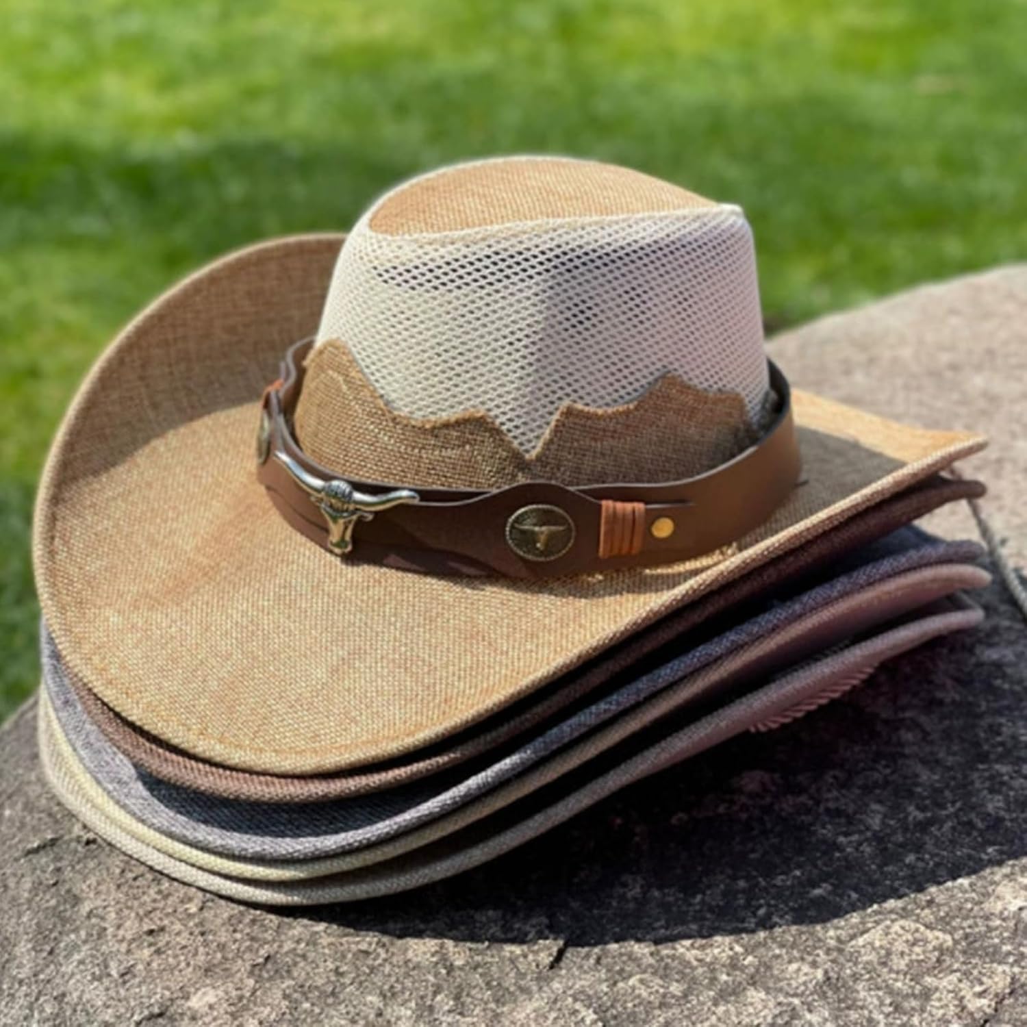 Hat for Women Belt Hat Fashion Music Festival Hat Mesh Sun Cap for Travel