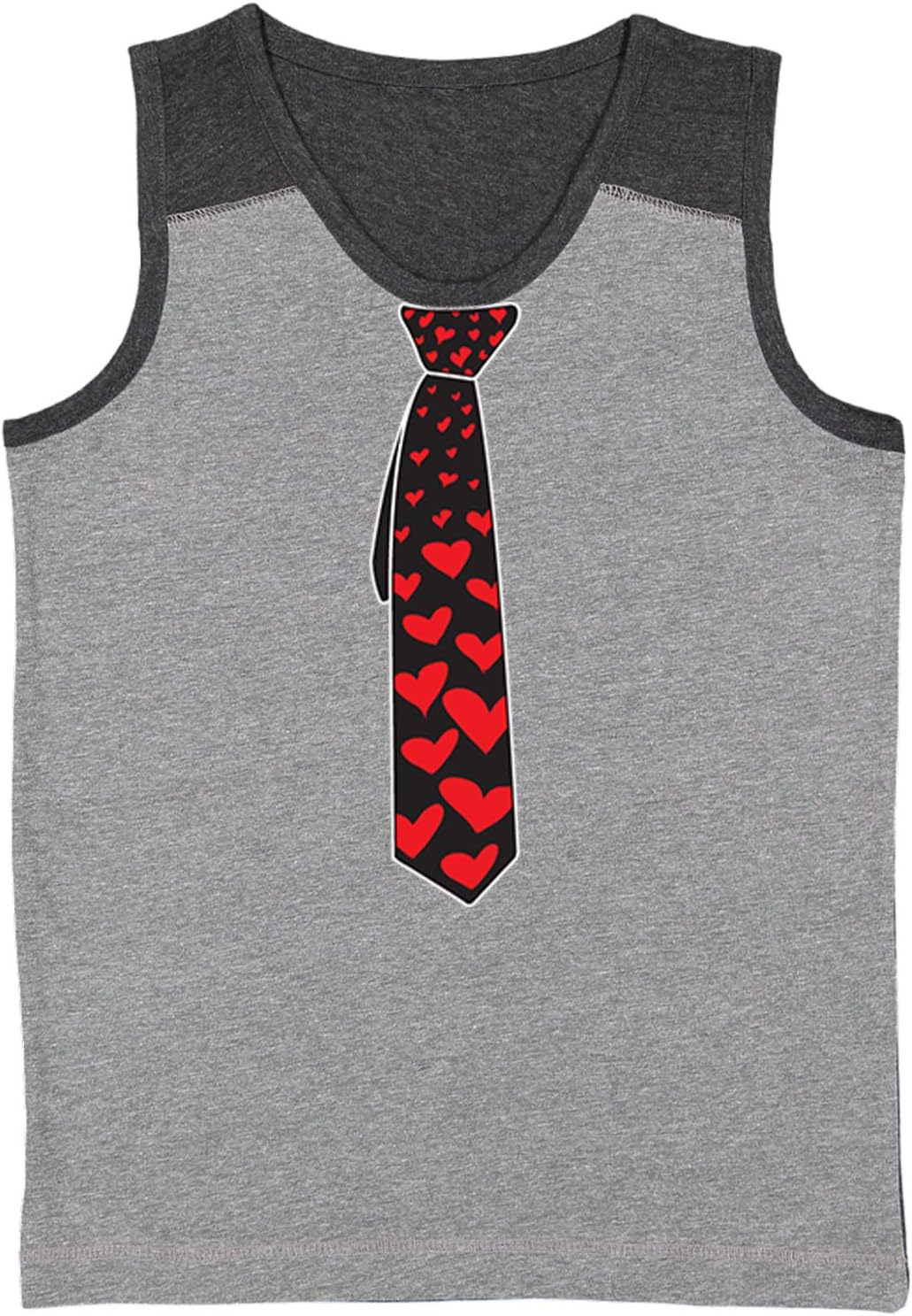 Heart Tie - Valentine Love Cupid Youth Contrast Back Tank Top