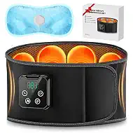 Lower Back Massager with Heat & Cold, Cordless Heating Pad for Back Muscle Relaxation with 4 Heat 3 Air Compression 10 Timer, Touchscreen Control, Adjustable Size, Gifts for Men Women, Black