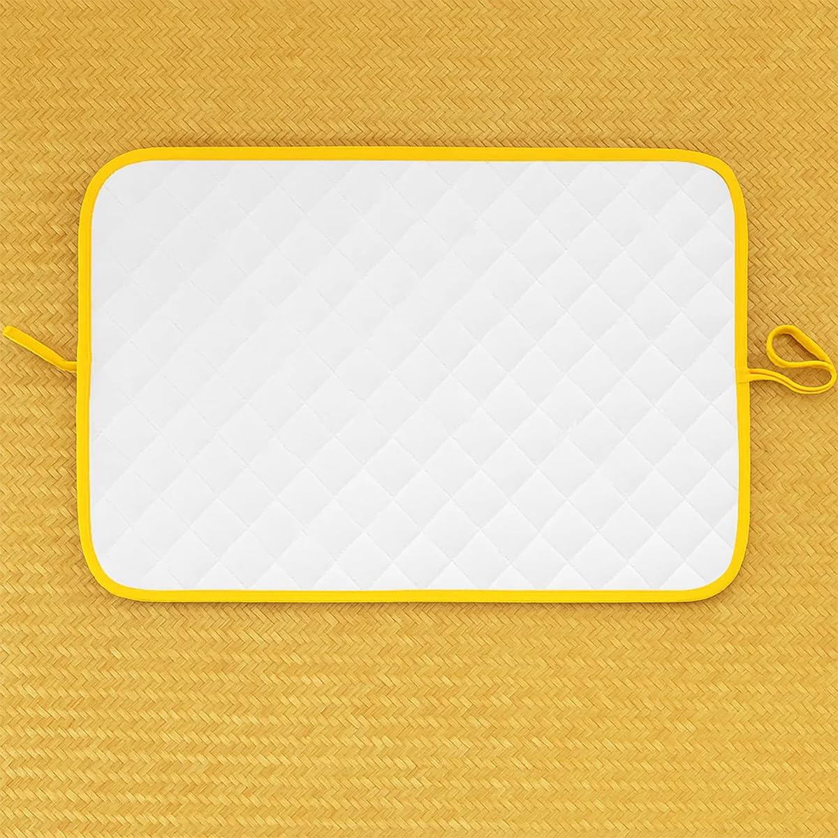 PAPATE – Alfombra para cambiar pañales de algodón orgánico, colchón para pañales de viaje, cambiador de bebé, cambiador para niños pequeños, alfombra impermeable, plegable impermeable. (Honey)