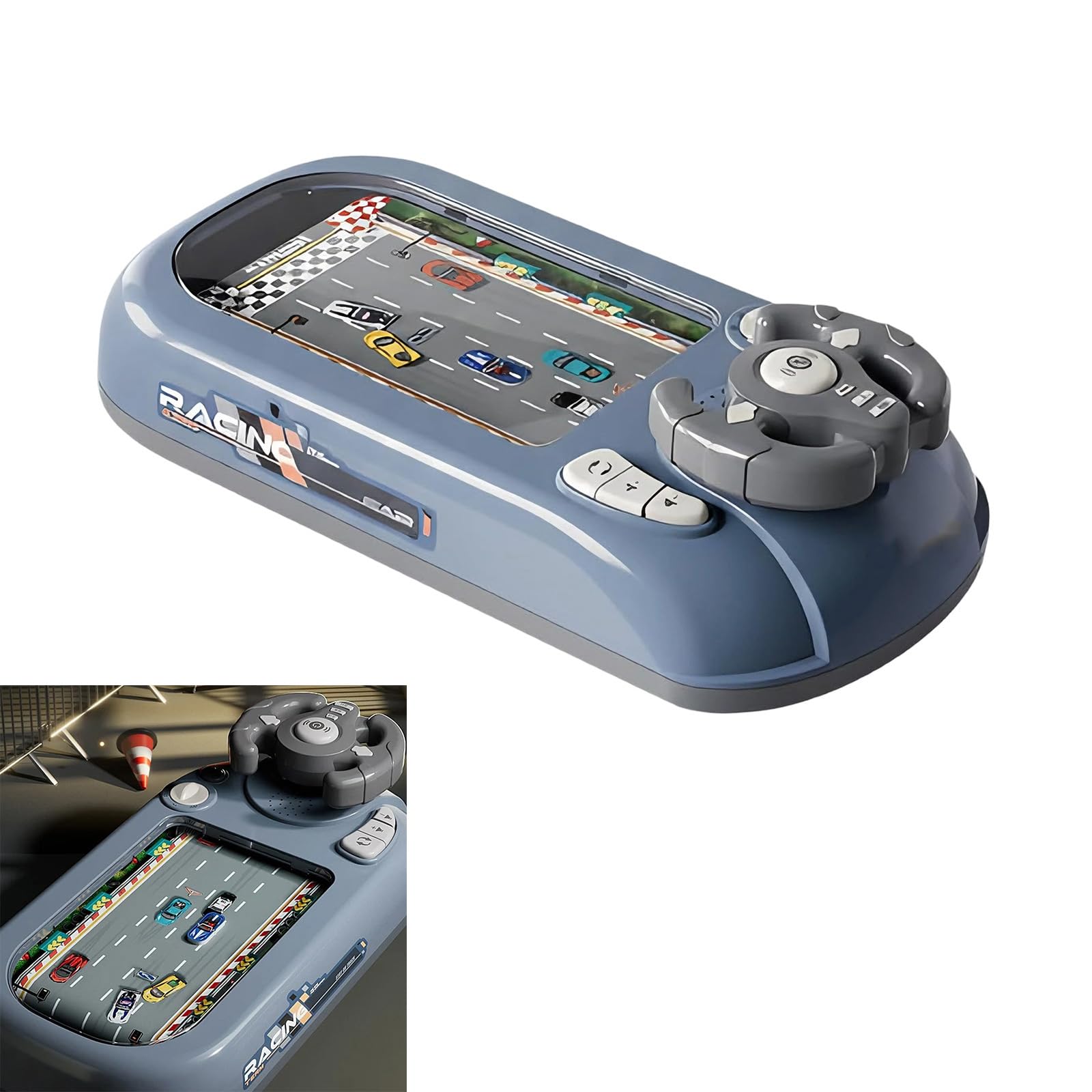Gioco di auto da corsa simulato con effetto sonoro musicale, volante musicale, giocattolo interattivo, giocattolo interattivo, apprendimento educativo