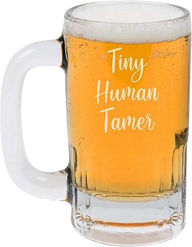 Taza de cerveza de 12 onzas con vaso para vaso de cerveza diminuto para mamá papá preescolar profesor guardería