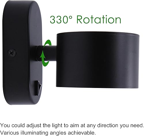 Miniatura 7 de Homdec Luz de lectura LED de 12 V con interruptor, lámpara de pared giratoria de 350, luces interiores de 12 voltios para caravana, caravana,