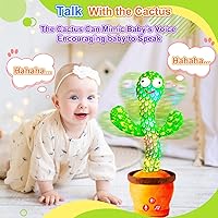 Vista 4 de Rechargeable Baby Toys Dancing Talking Cactus Toy, Volume Adjustable, Singing Mimicking Repeating, Easter Gifts/Easter Basket Stuffers for Baby