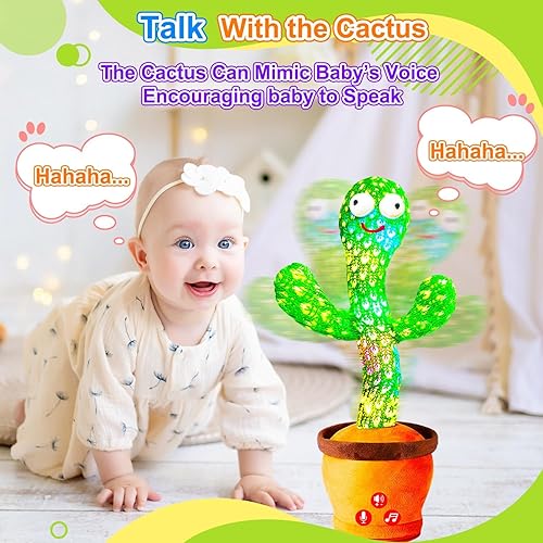 Miniatura 4 de Rechargeable Baby Toys Dancing Talking Cactus Toy, Volume Adjustable, Singing Mimicking Repeating, Easter Gifts/Easter Basket Stuffers for Baby