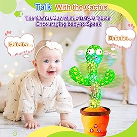 Vitosup Rechargeable Baby Toys Dancing Talking Cactus Toy for Baby, Volume Adjustable, Singing, Mimicking, Repeating, Baby Infant Toys for Girls Boys, Birthday/Chirstmas Gifts for 1 Year Old