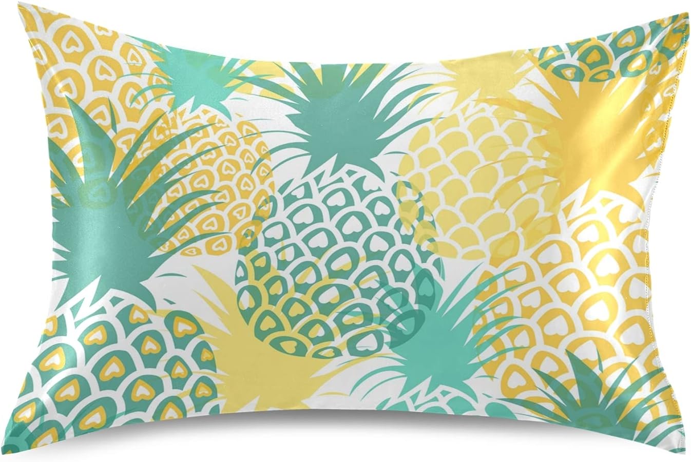 xigua Pineapples Tropical Luxury Silk Pillowcase,Breathable Slippery Satin Pillow
