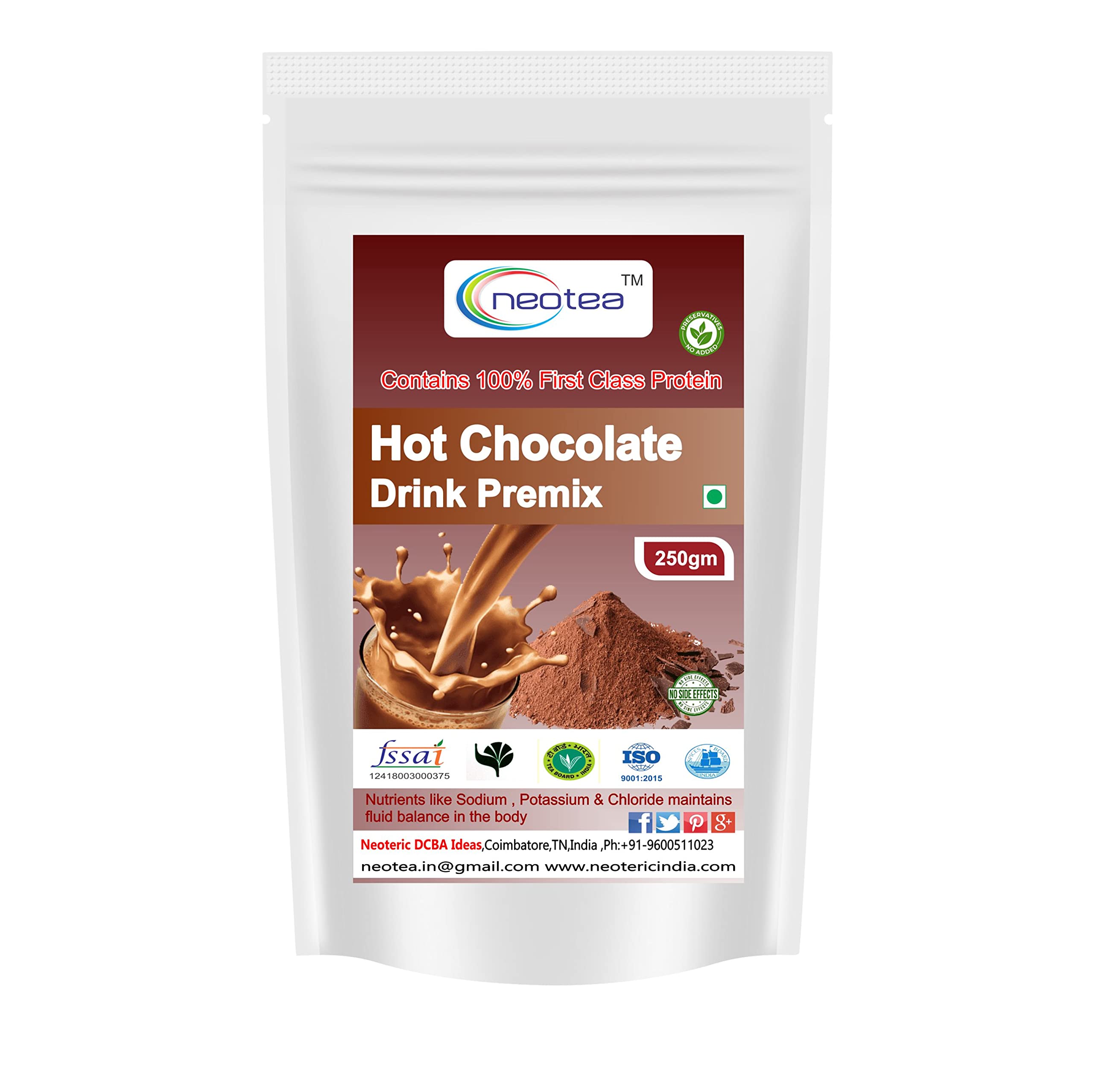 Hot Chocolate Drink Premix Milkshake, Cold Coffees, Hot Chocolate and more 250 gm