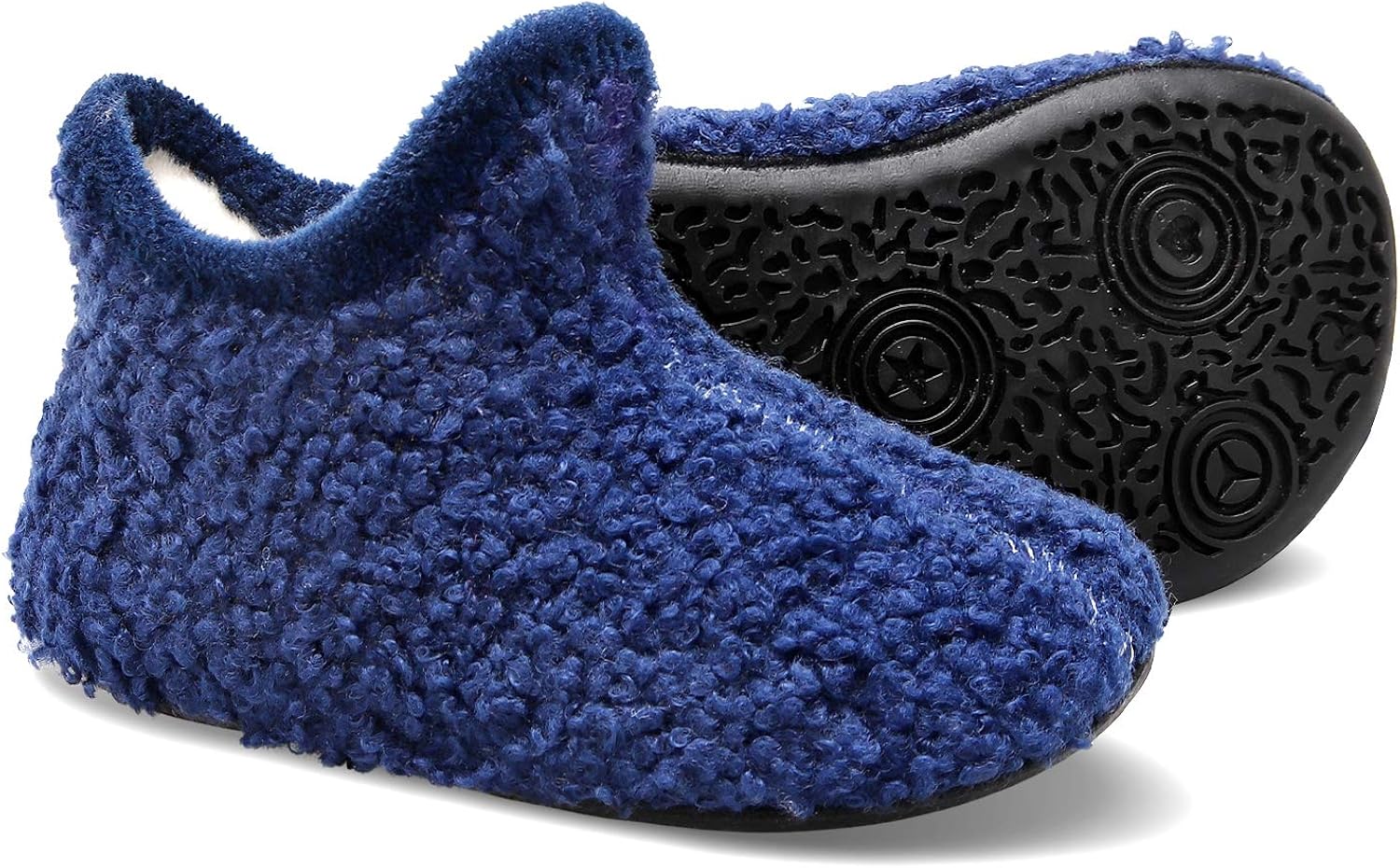  | Scurtain Kids Toddler Slippers Socks Artificial Woolen Slippers for Boys Girls Baby with Non-Slip Rubber Sole | Slippers
