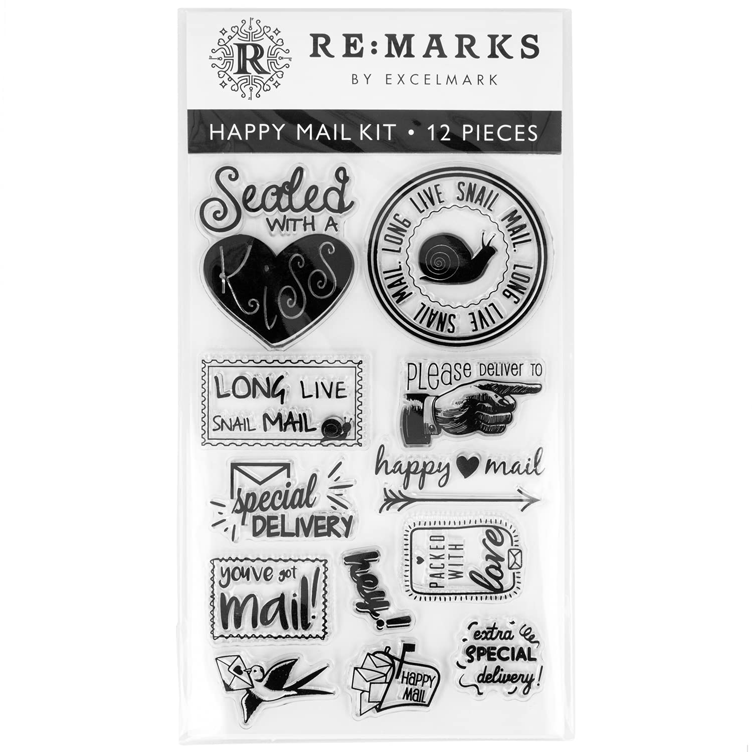 ExcelMark Cling Stamp Set (Happy Mail)