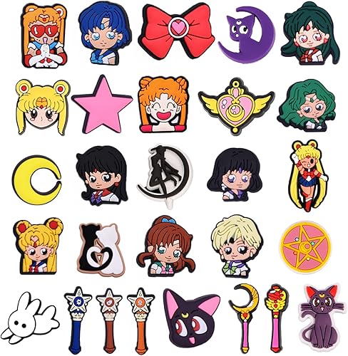 Miniatura 5 de 30 dijes de cocodrilo de anime para niñas, mujeres y niños, paquete de bonitos dijes de cocodrilo de PVC rosa, pines de anime, adornos de cocodrilo,