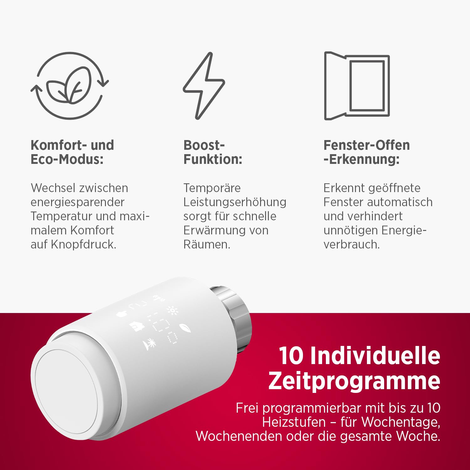 Olympia HT-02Y inteligentny termostat WiFi | termostat grzejnikowy Smart z aplikacją Tuya, Alexa i Google | łatwa instalacja i programowalny | termostat grzewczy | wygodny i energooszczędny | 1 szt.