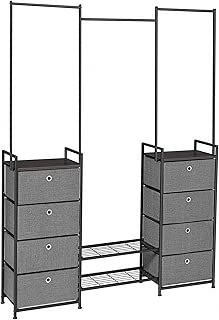 Hallway Wooden Tops Storage Tower With Metal Frame 8 Fabric