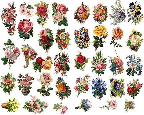 Seasonstorm Ramo de flores de primavera precortado anti-UV impermeable decoración álbum planificador pegatinas scrapbooking diario copos de papel