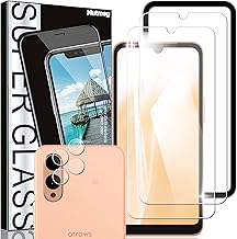 Nutmeg (2 x 2 x Guide) Glass Film for Arrows We2 x 2 x Camera Film for Arrows We2 (Made in Japan Asahi Glass Material) F-52E/FCG02 Film, Protective Film for Arrows We2, Tempered Glass, Shock Absorption, Fingerprint Prevention, 9H Hardness, Shatterproof, O