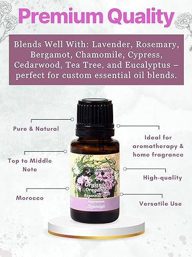 Miniatura 5 de Aceite esencial de orégano orgánico (Origanum Compactum Benth) 100% puro grado terapéutico (sin diluir natural) 0.5 onzas líquidas 0.5 fl oz