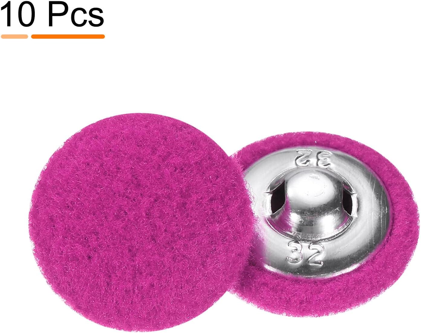 HARFINGTON 10pcs Fabric Cloth Covered Buttons 0.8" Round Plush Sweaters Button with Aluminum Shank Sewing Button for Woolen Coat Jacket Shirt DIY, Rose Red - Image 4