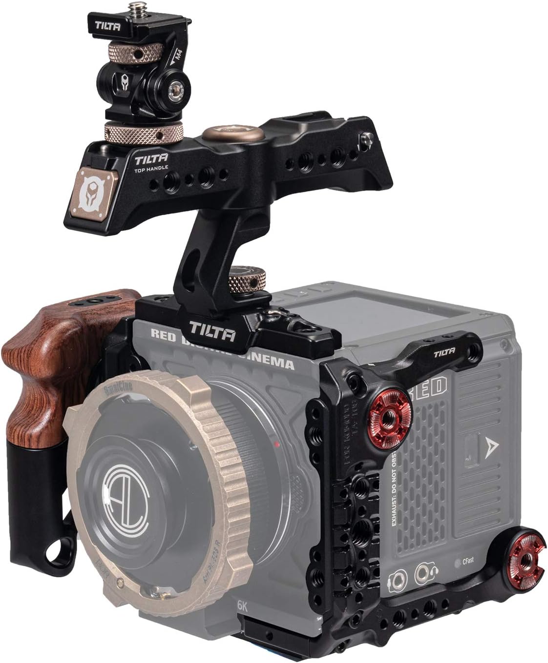 (Black) TILTA TA-T08-C-B Camera Cage Rig + Handle + Rotatable Top Handle pour RED Komodo Cage Tiltaing Kit C