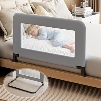 Toddler Bed Guard Rail for Baby - Sturdy Metal Safety Rail for Twin, Crib, Queen, Bunk or Full Side Beds - Kids Guard Rail Protector