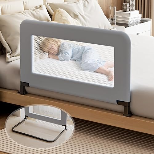 Toddler Bed Guard Rail for Baby - Sturdy Metal Safety Rail for Twin, Crib, Queen, Bunk, Full Side Beds - Kids Guardrail Protector