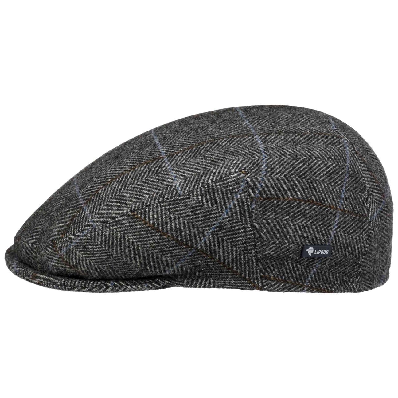 LIPODO Gorra Estampado a Cuadros Lana Forrada Made in Italy Hombre Otoño Invierno