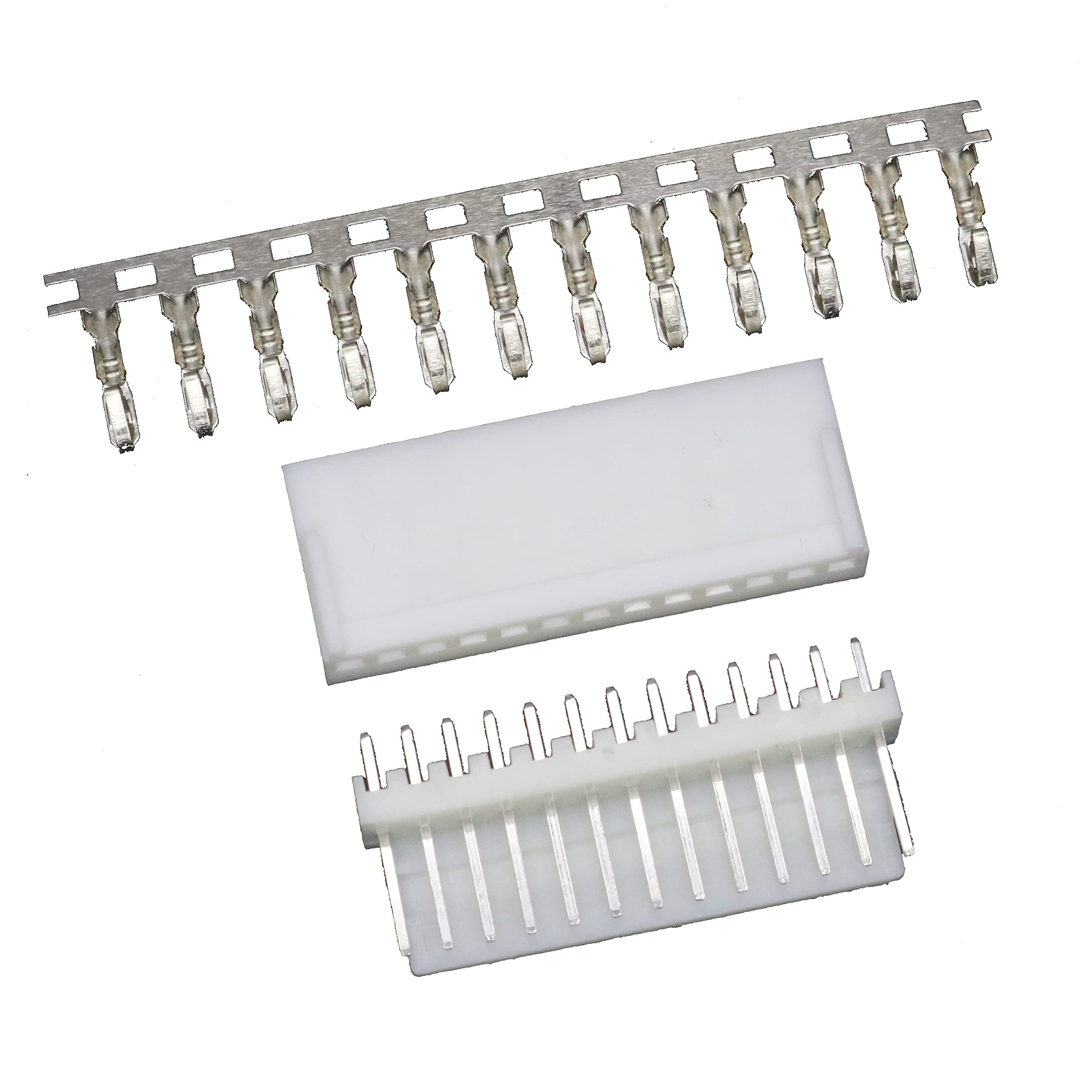 2510 2.54mm 13-pin Board-to-Wire Crimp Connector Plug + PCB Socket + Crimps, Pack of 20 Compatible With Molex KK 254 / Molex 5051