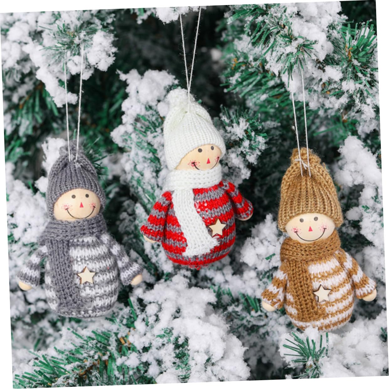 Toyvian 5 Sets Einzigartiges Schneemann-Ornament Weihnachts-schneemann-dekorationsset Weihnachts-schneemann-Puppe Festliches Hängendes Ornament Für Zuhause 3 Stück * 5