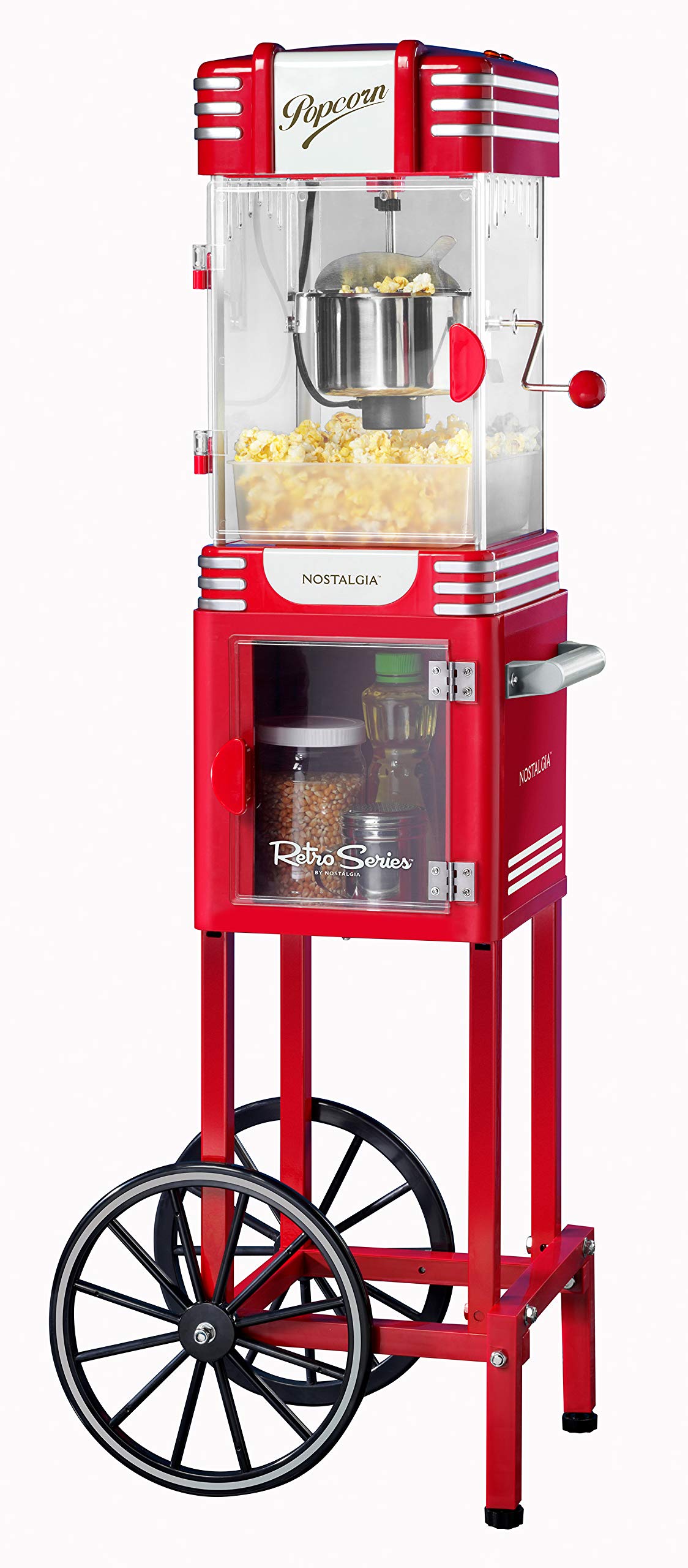 nostalgia popcorn maker & concession cart red