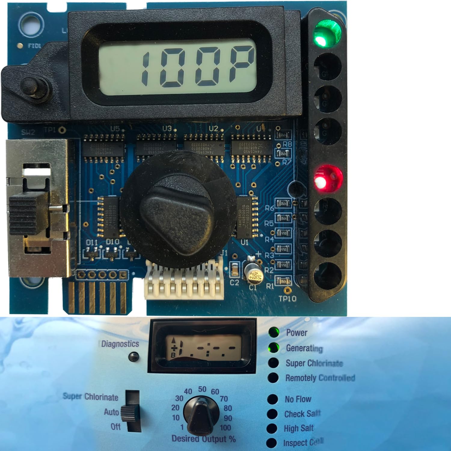 WOLIDAODAO GLX-PCB-DSP Display Printed Circuit Board Replacement Compatible with Hayward Goldline Aqua-Rite and Aqua-Trol Salt Chlorine Generators