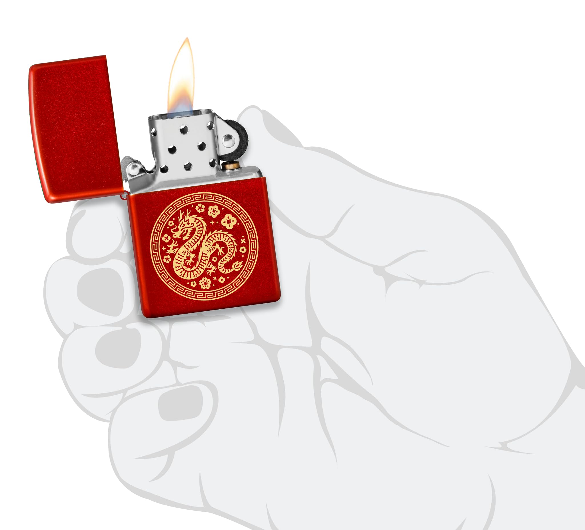 ZIPPO オイルライター 龍 レッド 新品未使用　オマケ付 再入荷】Zippo ジッポーライター：ドラゴンメタル 龍 天然