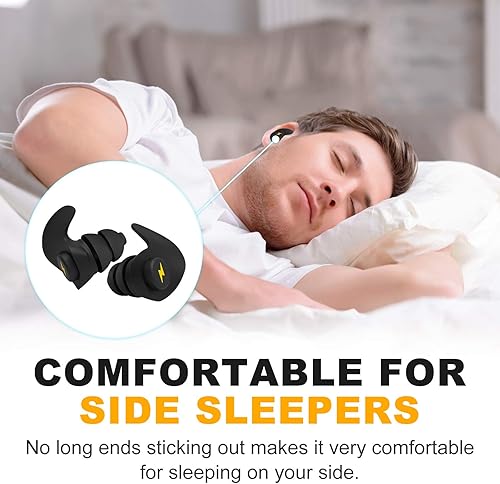 Miniatura 4 de Tapones para los oídos para dormir con cancelación de ruido, 6 pares de tapones de silicona cómodos con bloqueo de sonido, tapones para los oídos