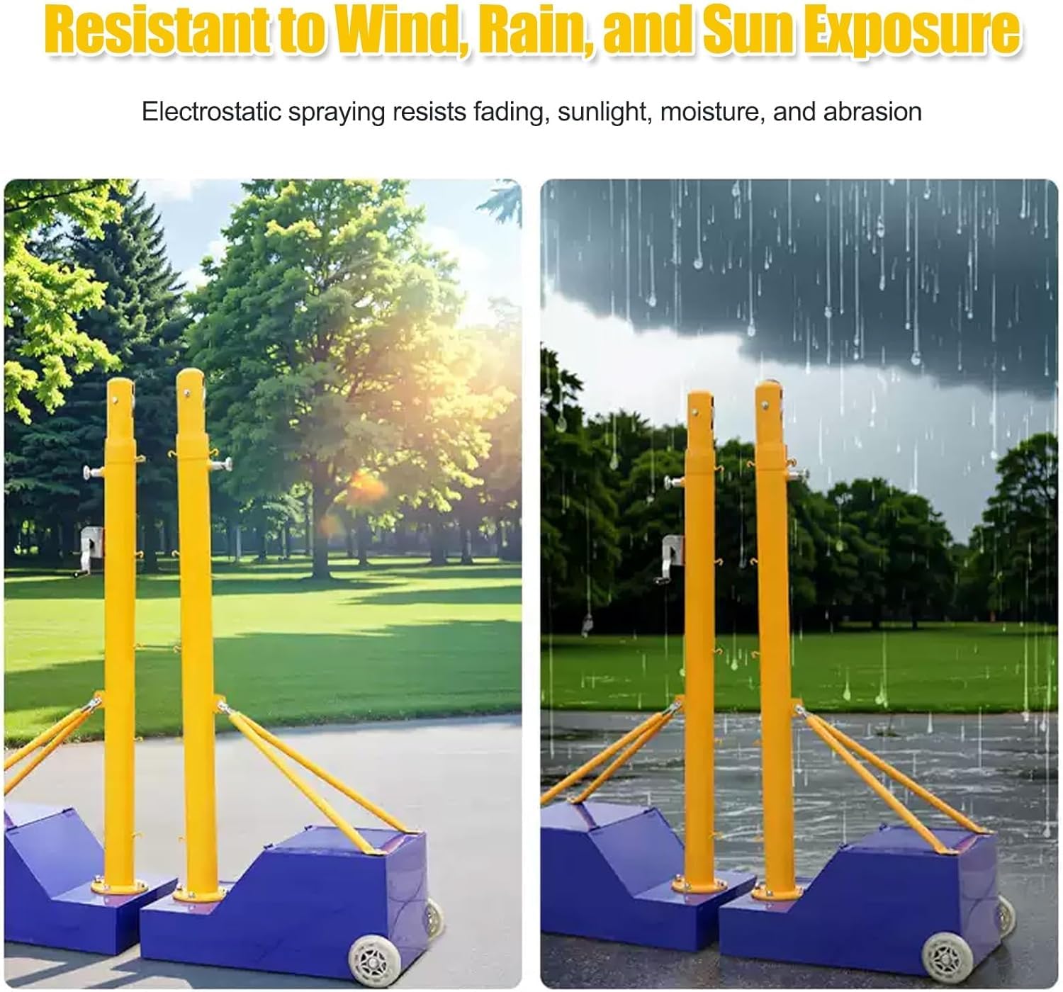 Poste De Voleibol, Poste De Red De Bádminton con Altura Ajustable, Postes De Voleibol Resistentes para Interiores Y Exteriores con Ruedas Y Red, para Estadios De Adultos Y Niños.