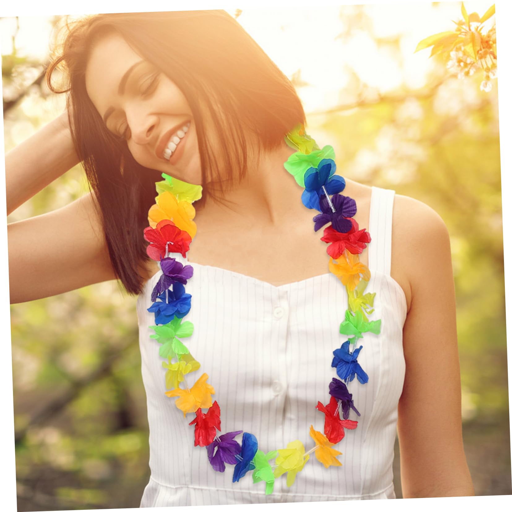 MAGICLULU 2 Series Collar De Flores Hawaianas Fiesta Hawaiana Room Decoration Decoración Fiesta Decoración De Fiesta Temático Aloha Leis Guirnaldas Hawaianas Guirnalda Luau 10 Piezas*2