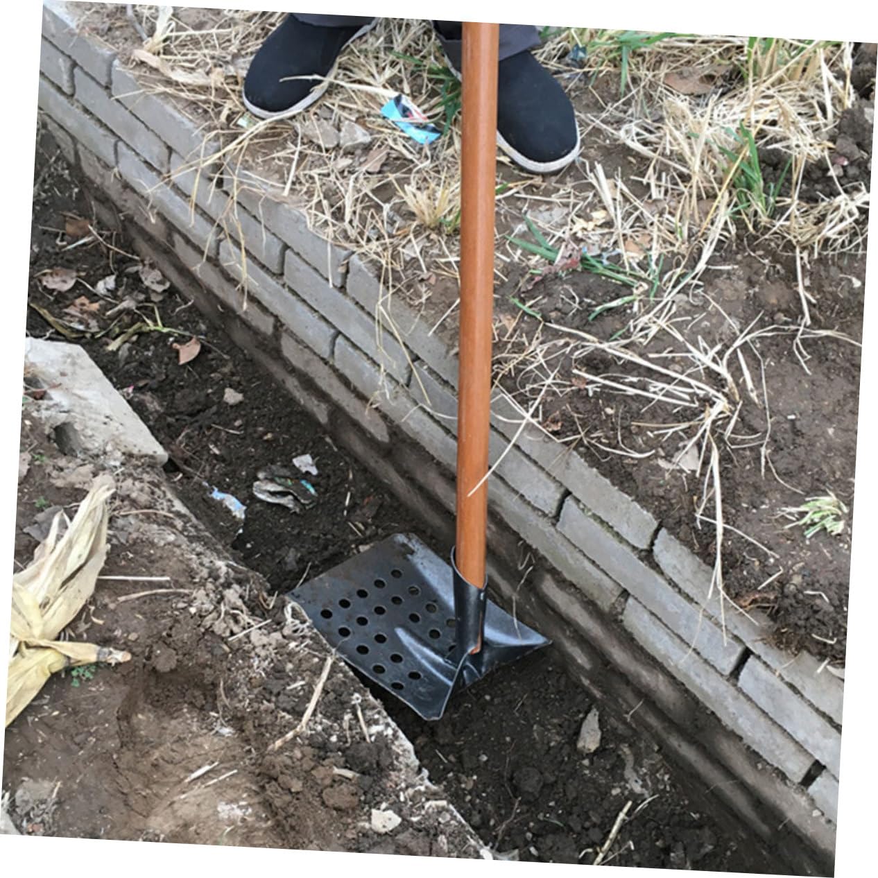 Pala Metálica Raspadora para Excrementos de Aves de Corral para Granja, Uso Agrícola y Limpieza de Estiércol, Pala Plana Resistente, Herramienta Manual para Jardín y Huerto