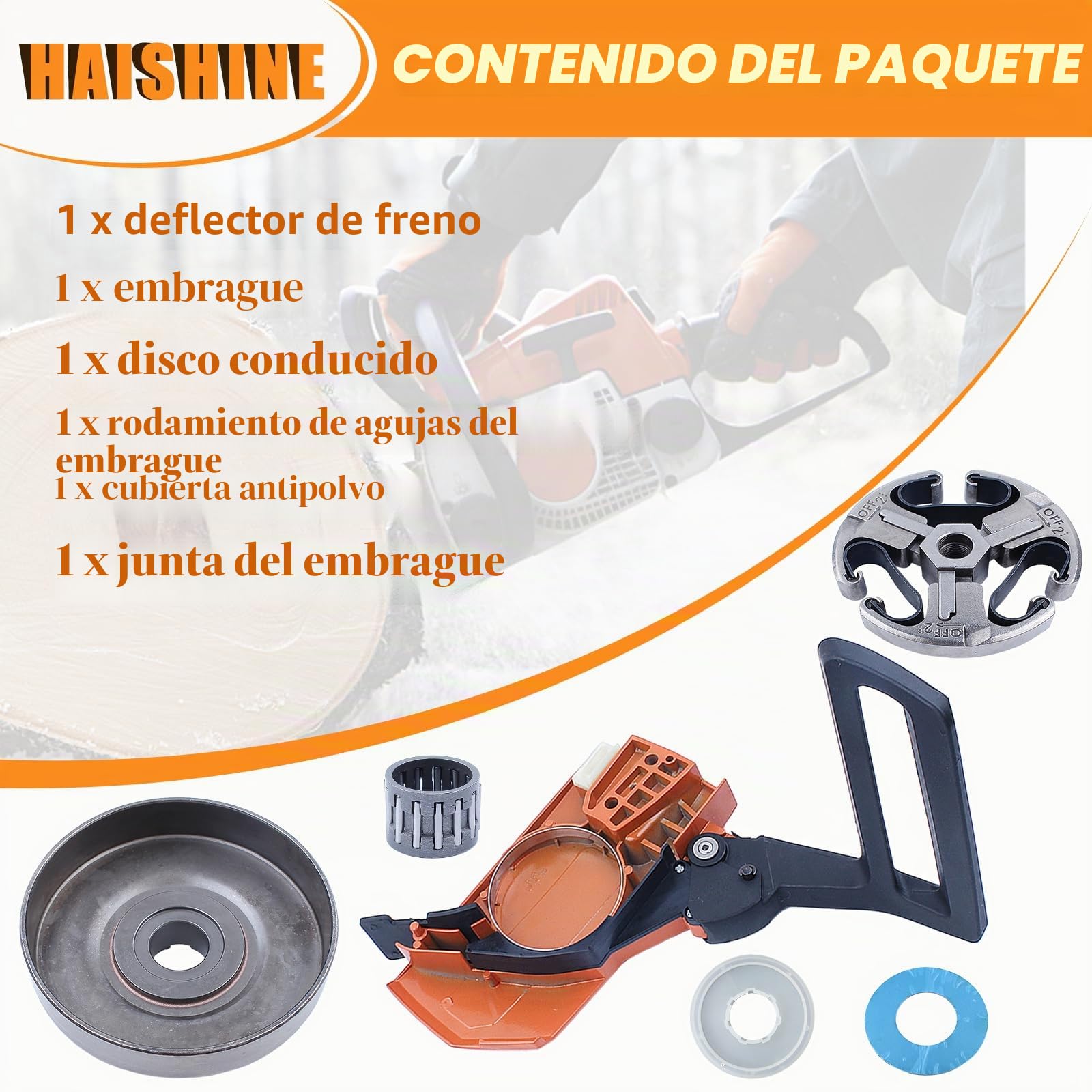 Cadena de Freno Embrague Tambor Piñón Cubierta Buje para Husqvarna 268 272 266 61 66 272XP Piezas de Motosierra