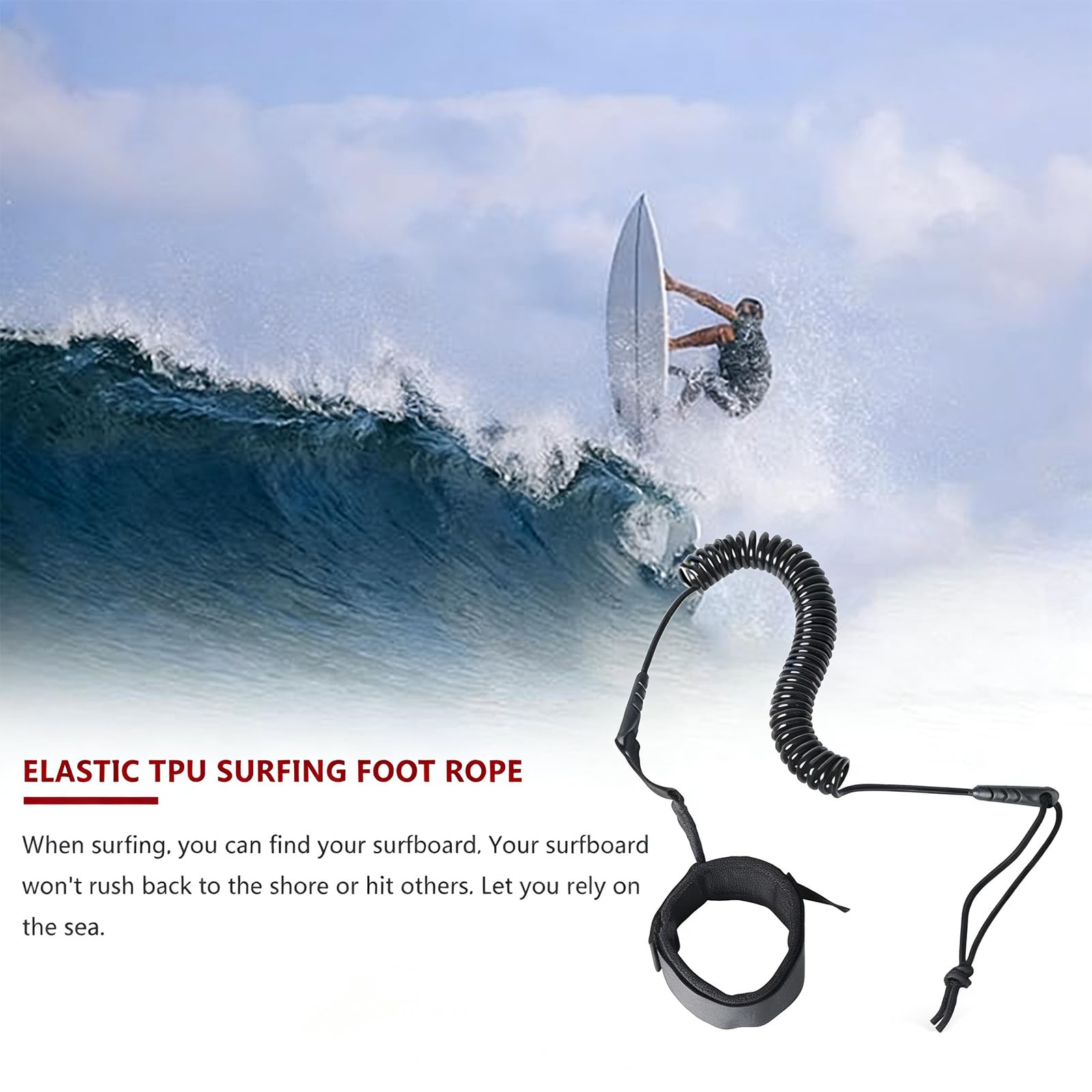 Leash de Surf, Correa para Tabla de Surf, Correa de SUP Hinchable