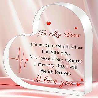 Gifts for Her/Him, Girlfriend Boyfriend Gifts - Engraved Acrylic Plaque 4 x 4 Inches, Anniversary Christmas Valentine's Day Birthday Gifts for Girlfriend Boyfriend Husband Wife