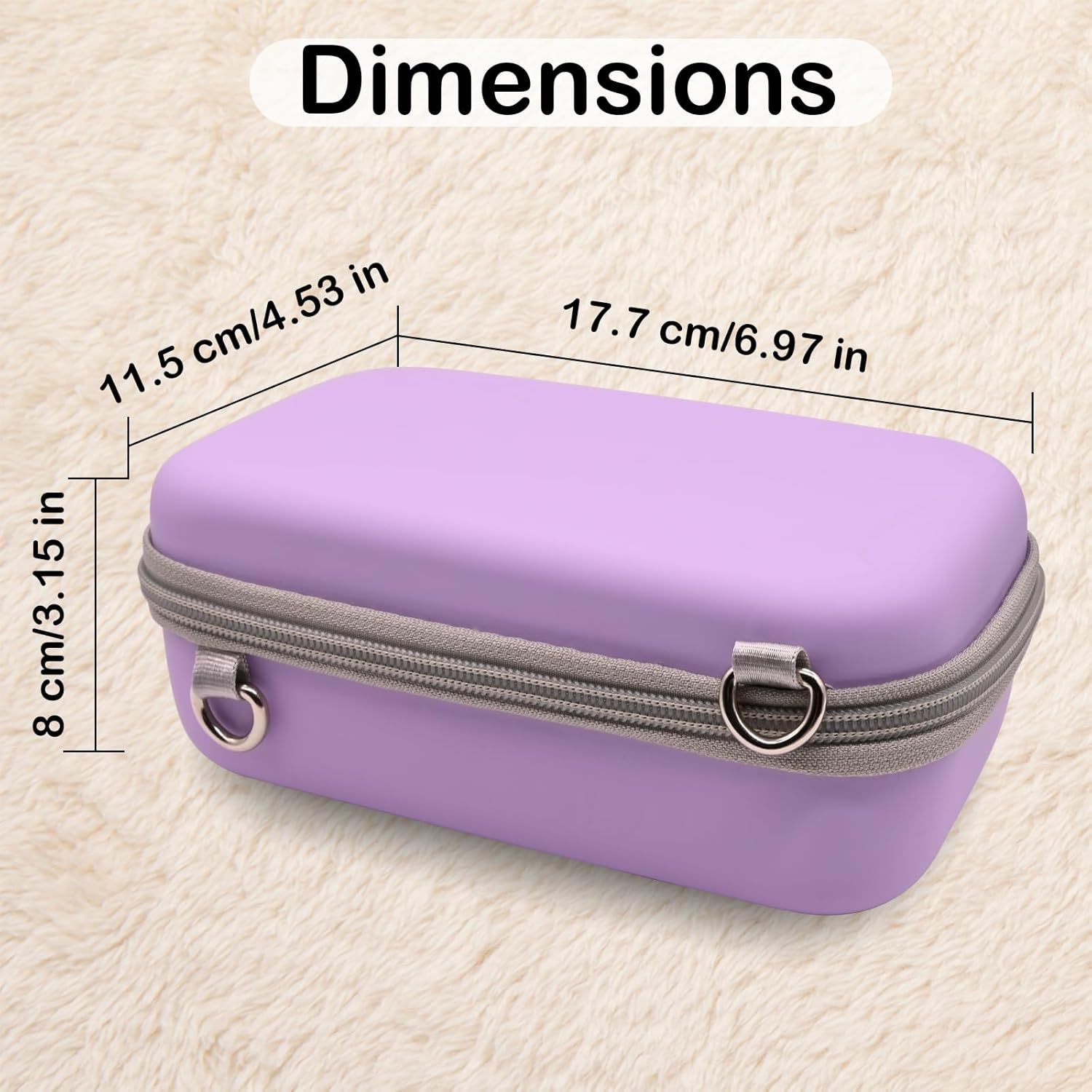 Instant Print Film Camera Case for Kid Cameras & Digital Video Camera, Hard Storage Holder Organizer Bag Compatible with ESOXOFFORE/Dylanto/Anchioo/MINIBEAR and More (Purple) - Image 3