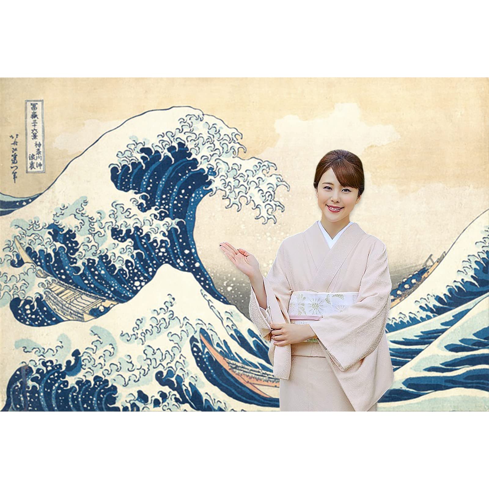 Amazon | Laeacco 7x5フィート 浮世絵 背景幕 富士山 36ビュー