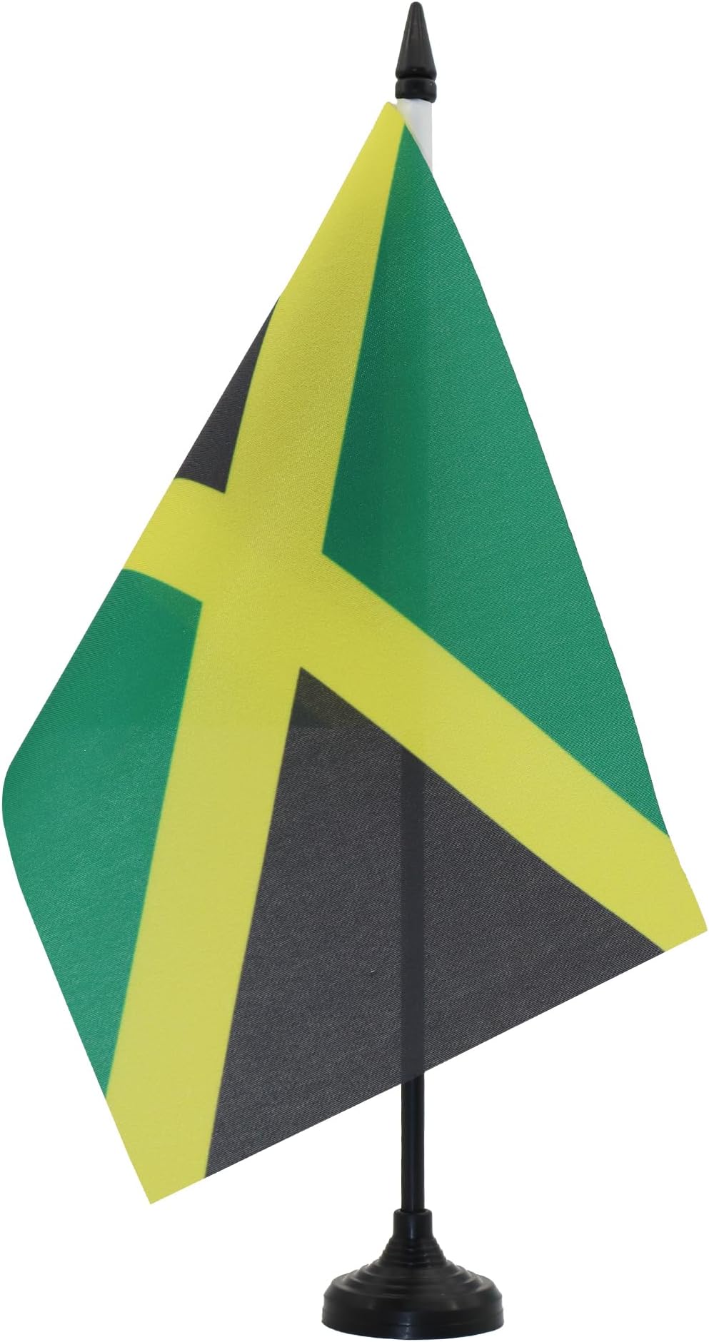 AZ FLAG Nigeriaanse Tafelvlag 14x21 cm - Nigeriaanse Bureaivlag 21 x 14 cm - Zwarte plastic stok en voet