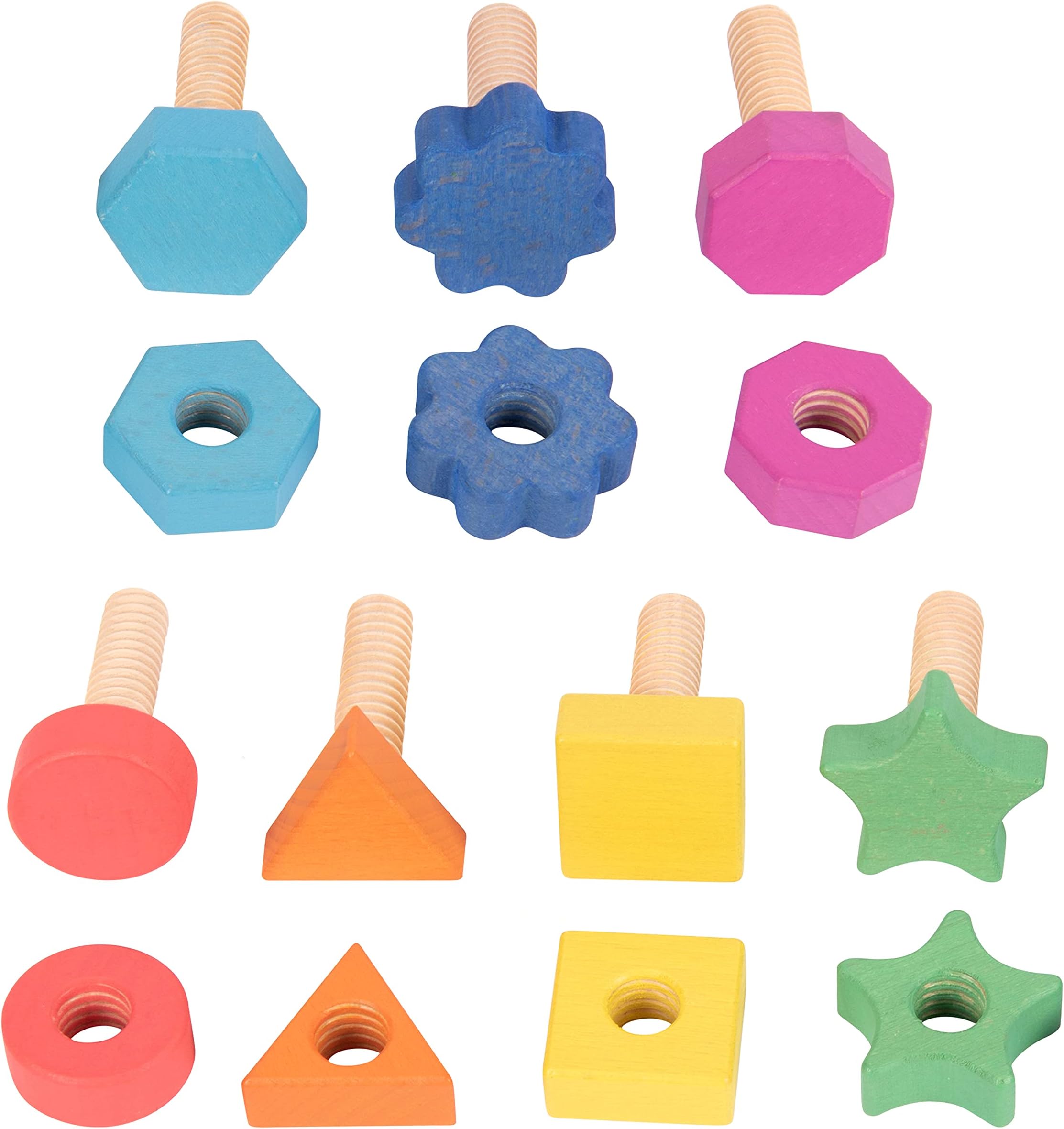 – tickit Rainbow Wooden Nuts and Bolts , Educational Wooden Toy for Children , Develops Fine Motor Skills , colour & Shape Sorting , Sensory Learning Toy