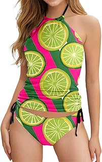 Traje de baño de dos piezas para mujer con estampado de verano brazos relojes hombres