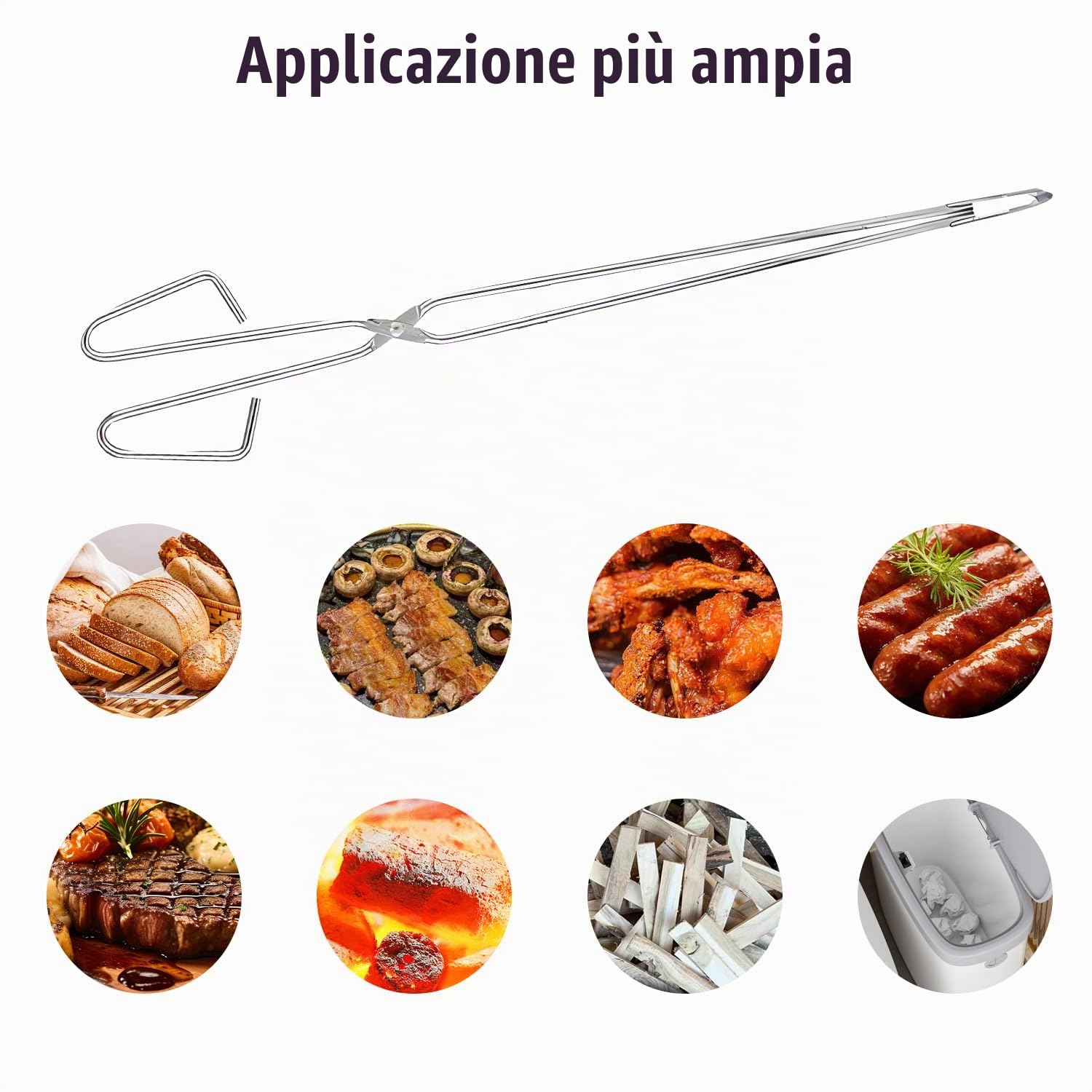 Tissting Pinze per Forbici Extra Lunghe, Pinze per Barbecue da Esterno in Acciaio Inossidabile da 55 Cm, Pinze per Forbici da Cucina Lunghe, Pinze per Legna da Ardere con Pinze per Carbone