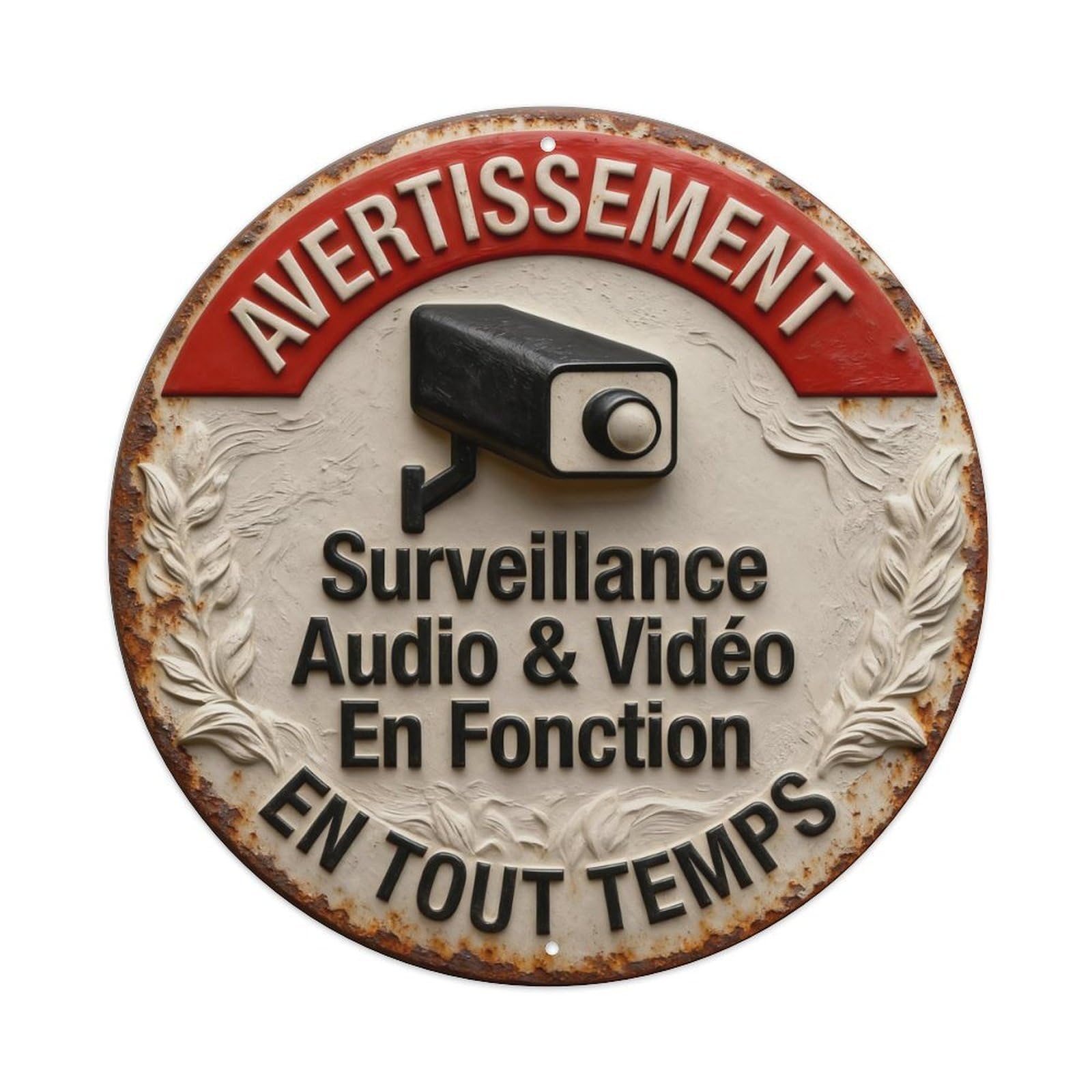 Zlatcbu Vintage Warning Audio Video Surveillance In Operation Metal Tin Sign Retro Wall Art Poster, Decor For Home Living Room Bar Cafe Garage, 8X8 Inch