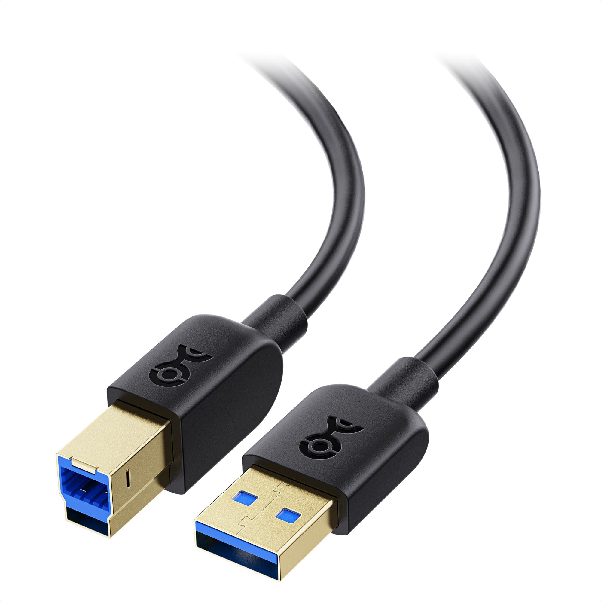 5Gbps USB 3.0 Cable - 6ft, USB A to B Cable, USB3 Cord with Type-B 3.0 Connector for Hard Drive Enclosure/Built-in Hub and More, Black
