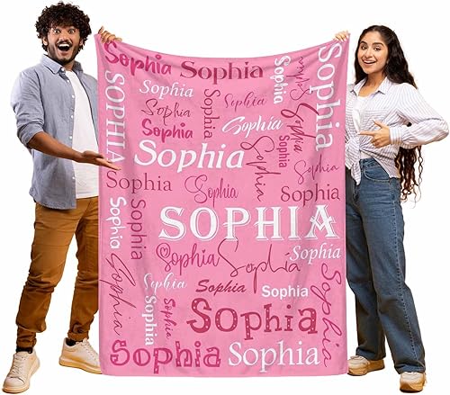 Miniatura 4 de FnprtMo Mantas personalizadas con nombre, 20 colores para hombres, mujeres, niños y niñas, mantas para Navidad, mantas con nombre, manta